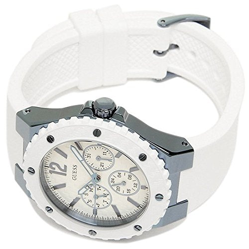 Guess Overdrive Chronograph White Dial White Rubber Strap Watch for Women - W0149L6 Buy Now By Guess