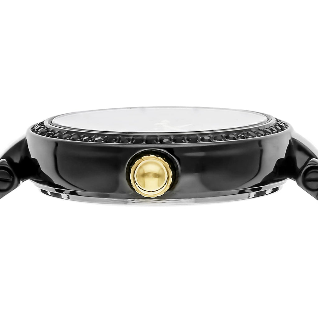 Coach Park Swarovski Crystals Black Dial Black Steel Strap Watch for Women - 14503564 Buy Now By Coach