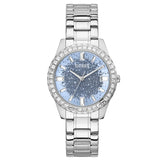 Guess Glitter Burst Diamonds Blue Dial Silver Steel Strap Watch for Women - GW0405L1 Buy Now By Guess