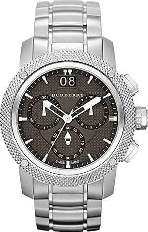 Burberry Utilitarian Chronograph Black Dial Silver Steel Strap Watch For Men - BU9800 Buy Now By Burberry