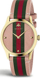 Gucci G Timeless Quartz Pink Dial Three Tone Leather Strap Watch For Women - YA1264118 Buy Now By Gucci
