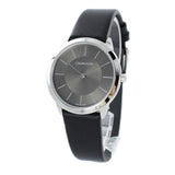 Calvin Klein Minimal Grey Dial Black Leather Strap Watch for Men - K3M221C4 Buy Now By Calvin Klein