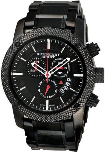 Burberry Sport Chronograph Black Dial Black Steel Strap Watch for Men - BU7703 Buy Now By Burberry