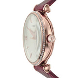 Emporio Armani Meccanico Automatic Silver Dial Burgundy Leather Strap Watch For Women - AR60044 Buy Now By Emporio Armani