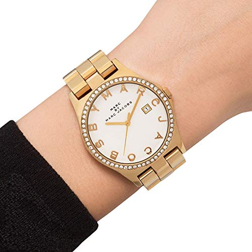Marc Jacobs Henry Diamonds White Dial Gold Steel Strap Watch for Women - MBM3045 Buy Now By Marc Jacobs