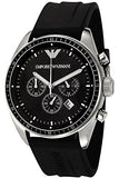 Emporio Armani Sportivo Chronograph Black Dial Black Rubber Strap Watch For Men - AR0527 Buy Now By Emporio Armani