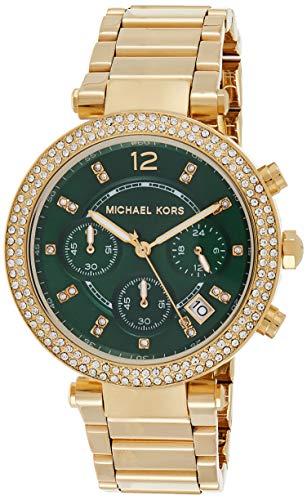 Michael Kors Parker Chronograph Green Dial Gold Steel Strap Watch for Women - MK6263 Buy Now By Michael Kors