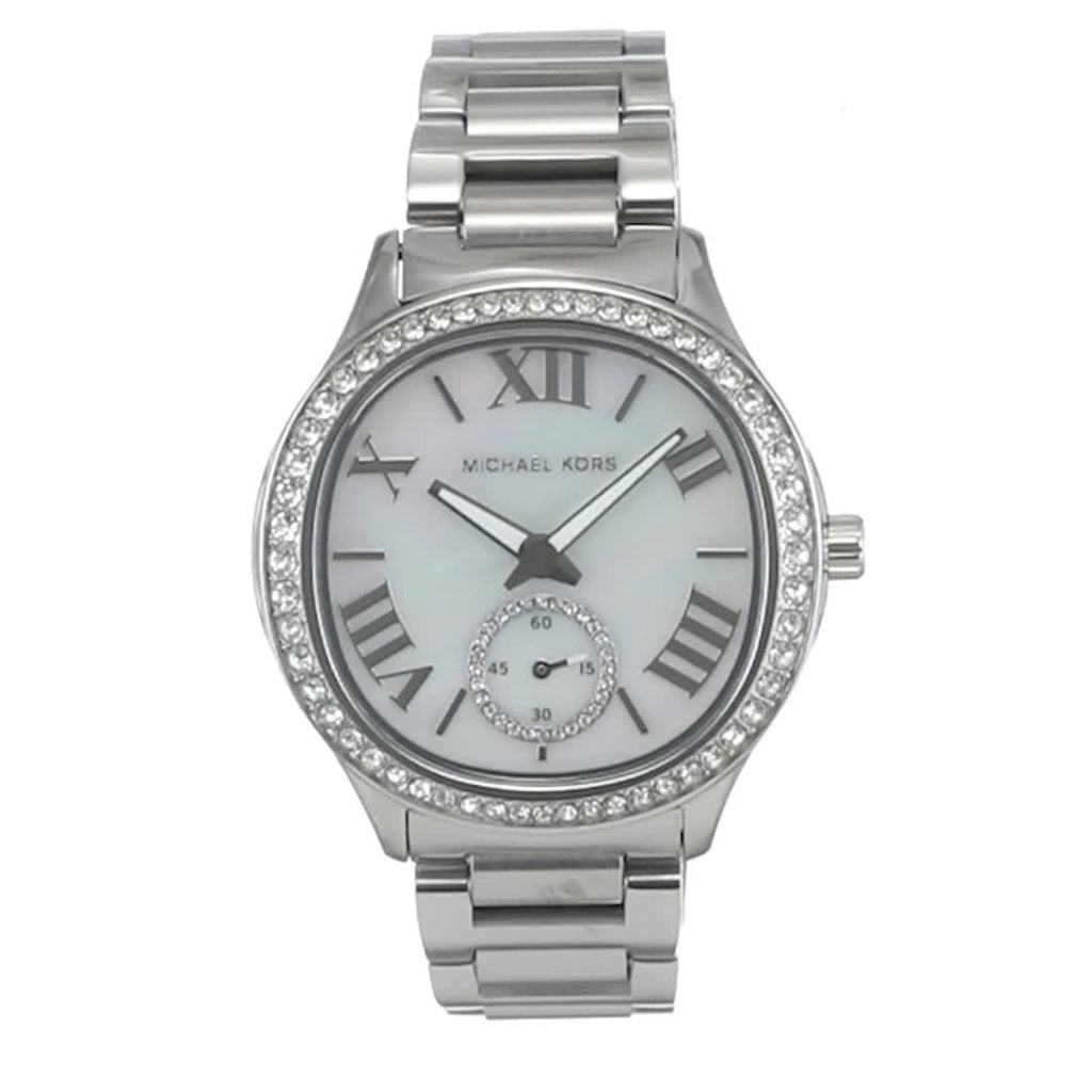 Michael Kors Sage Three-Hand White Dial Silver Steel Strap Watch for Women - MK4807 Buy Now By Michael Kors