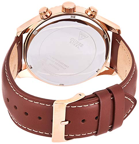 Guess Persuit Chronograph Blue Dial Brown Leather Strap Watch for Men - W0500G1 Buy Now By Guess
