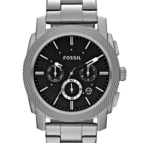 Fossil Machine Chronograph Black Dial Silver Steel Strap Watch for Men - FS4776 Buy Now By Fossil