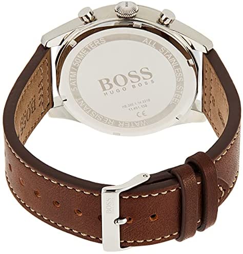 Hugo Boss Pioneer Chronograph Blue Dial Brown Leather Strap Watch For Men - 1513709 Buy Now By Hugo Boss