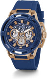 Guess Matrix Multifunction Blue Dial Blue Rubber Strap Watch for Men - GW0423G4 Buy Now By Guess