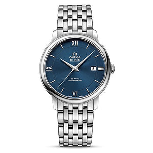 Omega De Ville Prestige Co-Axial Orbis Blue Dial Silver Steel Strap Watch for Men - 424.10.40.20.03.001 Buy Now By Omega