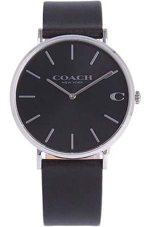Coach Charles Black Dial Black Leather Strap Watch for Men - 14602149 Buy Now By Coach