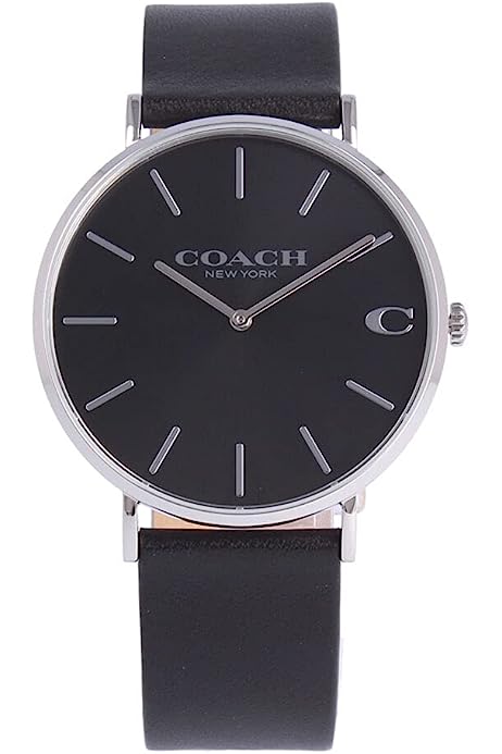 Coach Charles Grey Dial Black Leather Strap Watch for Men - 14602150 Buy Now By Coach