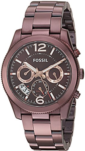 Fossil Perfect Boyfriend Multifunction Maroon Dial Maroon Steel Strap Watch for Women - ES4110 Buy Now By Fossil