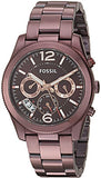 Fossil Perfect Boyfriend Multifunction Maroon Dial Maroon Steel Strap Watch for Women - ES4110 Buy Now By Fossil