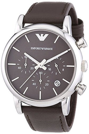 Emporio Armani Classic Chronograph Brown Dial Brown Leather Strap Watch For Men - AR1734 Buy Now By Emporio Armani