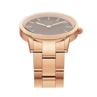 Daniel Wellington Iconic Link Black Dial Rose Gold Steel Strap Watch for Women - DW00100212 Buy Now By Daniel Wellington
