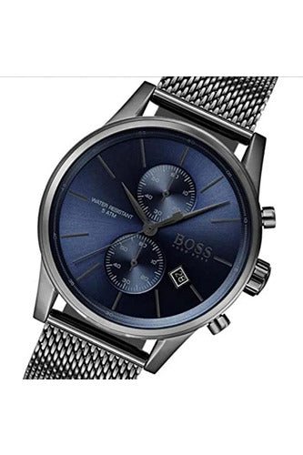 Hugo Boss Jet Blue Dial Gunmetal Mesh Bracelet Watch for Men - 1513677 Buy Now By Hugo Boss