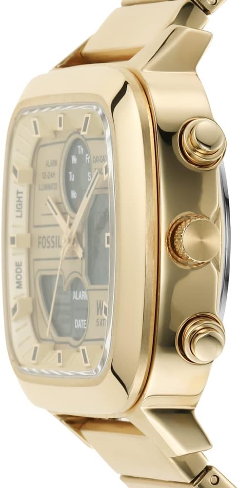 Fossil Retro Analog-Digital Gold Dial Gold Steel Strap Watch for Men - FS5889 Buy Now By Fossil