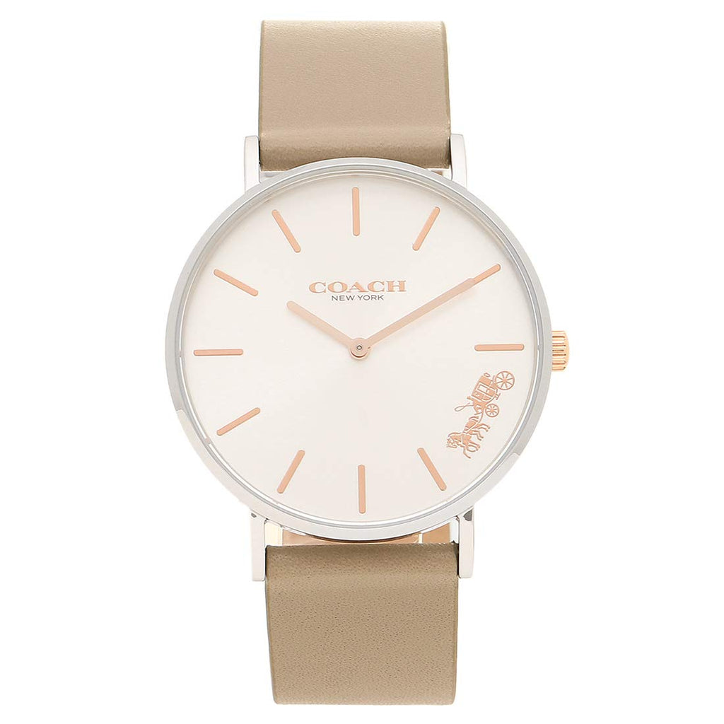 Coach Perry Silver DIal White Leather Strap Watch for Women - 14503116 Buy Now By Coach