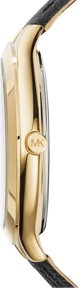 Michael Kors Slim Runway Quartz Gold Dial Black Leather Strap Watch For Women - MK2392 Buy Now By Michael Kors
