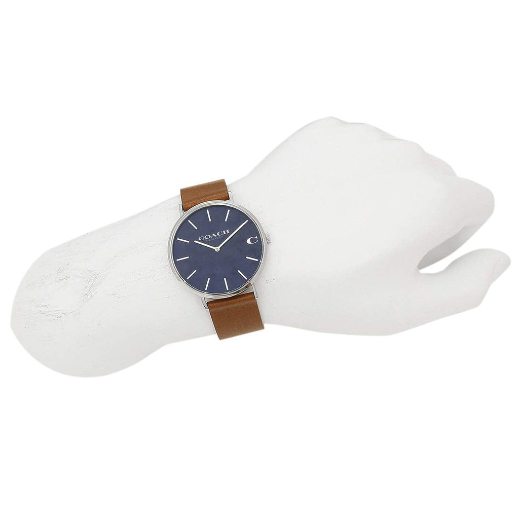Coach Charles Blue Dial Brown Leather Strap Watch for Men - 14602151 Buy Now By Coach