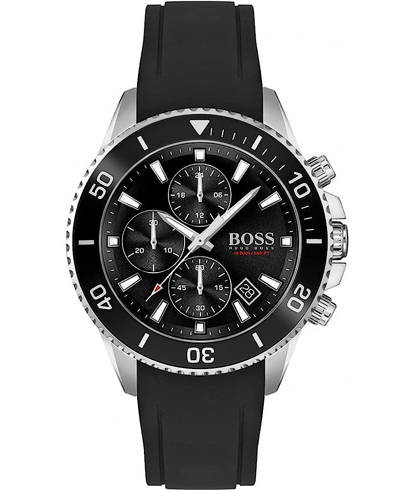 Hugo Boss Admiral Black Dial Black Silicone Strap Watch for Men - 1513912 Buy Now By Hugo Boss