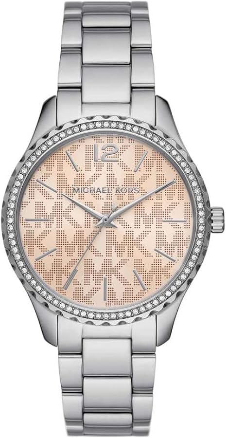 Michael Kors Layton Three Hand Pink Dial Silver Steel Strap Watch For Women - MK7298 Buy Now By Michael Kors