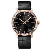 Calvin Klein Surround Black Dial Black Leather Strap Watch for Men - K3W216C1 Buy Now By Calvin Klein