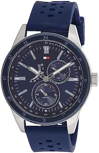 Tommy Hilfiger Austin Quartz Blue Dial Blue Rubber Strap Watch for Men - 1791635 Buy Now By Tommy Hilfiger