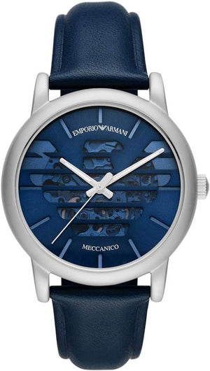 Emporio Armani Luigi Automatic Blue Dial Blue Leather Strap Watch For Men - AR60030 Buy Now By Emporio Armani