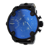Diesel Little Daddy Blue Dial Black Leather Strap Watch For Men - DZ7257 Buy Now By Diesel