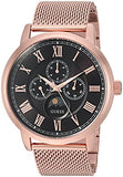 Guess Delancy Black Dial Rose Gold Mesh Bracelet Watch for Men - W0871G5 Buy Now By Guess