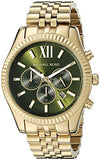 Michael Kors Lexington Chronograph Green Dial Gold Steel Strap Watch for Men - MK8446 Buy Now By Michael Kors