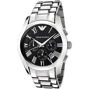 Emporio Armani Valente Chronograph Black Dial Silver Stainless Steel Watch For Men - AR0673 Buy Now By Emporio Armani