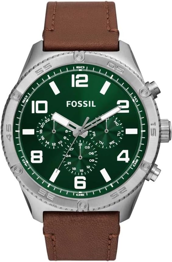 Fossil Brox Multifunction Green Dial Brown Leather Strap Watch for Men - BQ2801 Buy Now By Fossil