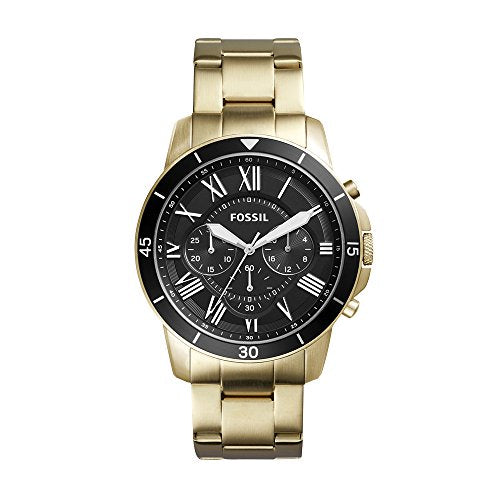 Fossil Inscription Automatic Black Dial Gold Steel Strap Watch for Men - FS5267 Buy Now By Fossil