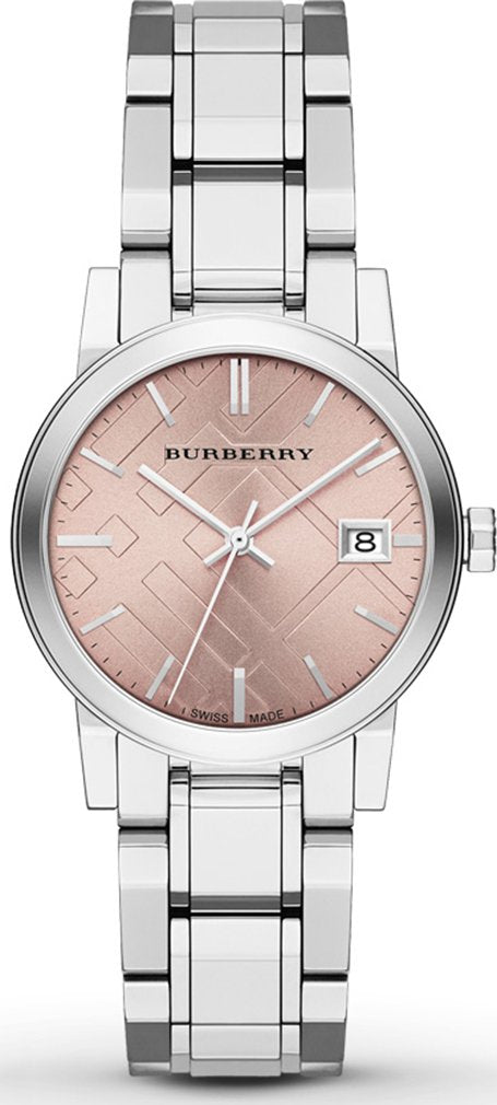 Burberry The City Pink Dial Silver Steel Strap Watch for Women - BU9124 Buy Now By Burberry