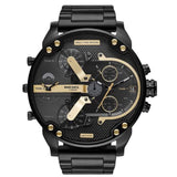 Diesel Mr. Daddy 2.0 Chronograph Black Dial Black Steel Strap Watch For Men - DZ7435 Buy Now By Diesel