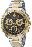 Versace Dylos Chronograph Black Dial Two Tone Steel Strap Watch for Men - VQC100016 Buy Now By Versace