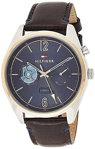 Tommy Hilfiger Deacan Blue Dial Brown Leather Strap Watch for Men - 1791549 Buy Now By Tommy Hilfiger