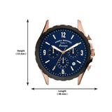 Fossil Forrester Chronograph Blue Dial Blue Leather Strap Watch for Men - FS5814 Buy Now By Fossil