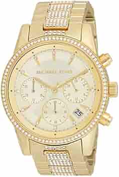 Michael Kors Ritz Chronograph Gold Dial Gold Steel Strap Watch For Women - MK6484 Buy Now By Michael Kors