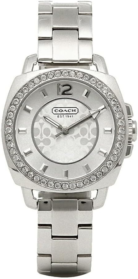 Coach Mini Boyfriend Diamonds Silver Dial Silver Steel Strap Watch for Women - 14501699 Buy Now By Coach