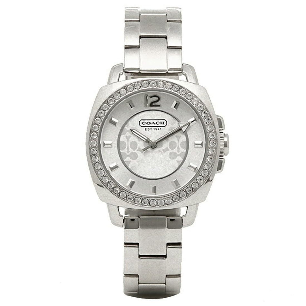 Coach Mini Boyfriend Diamonds Silver Dial Silver Steel Strap Watch for Women - 14501699 Buy Now By Coach