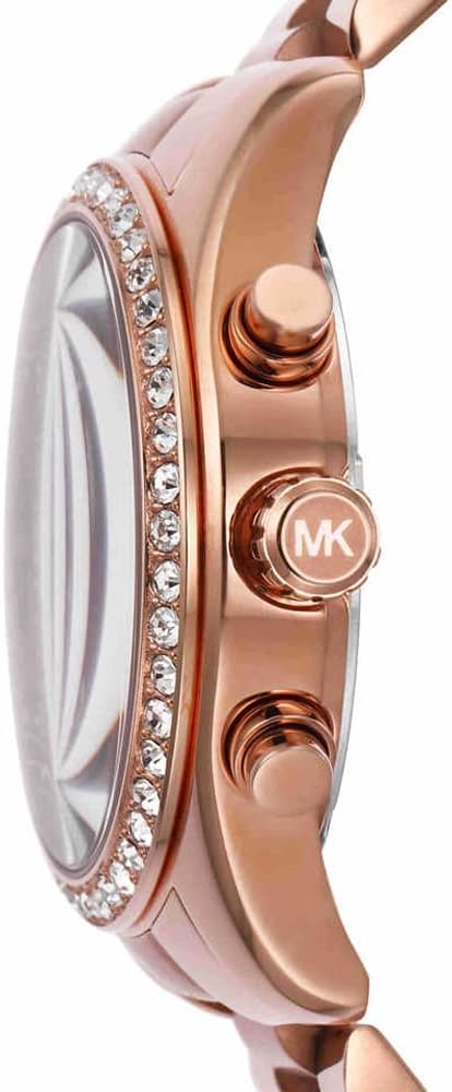 Michael Kors Lexington Chronograph Red Dial Rose Gold Steel Strap Watch For Women - MK7275 Buy Now By Michael Kors