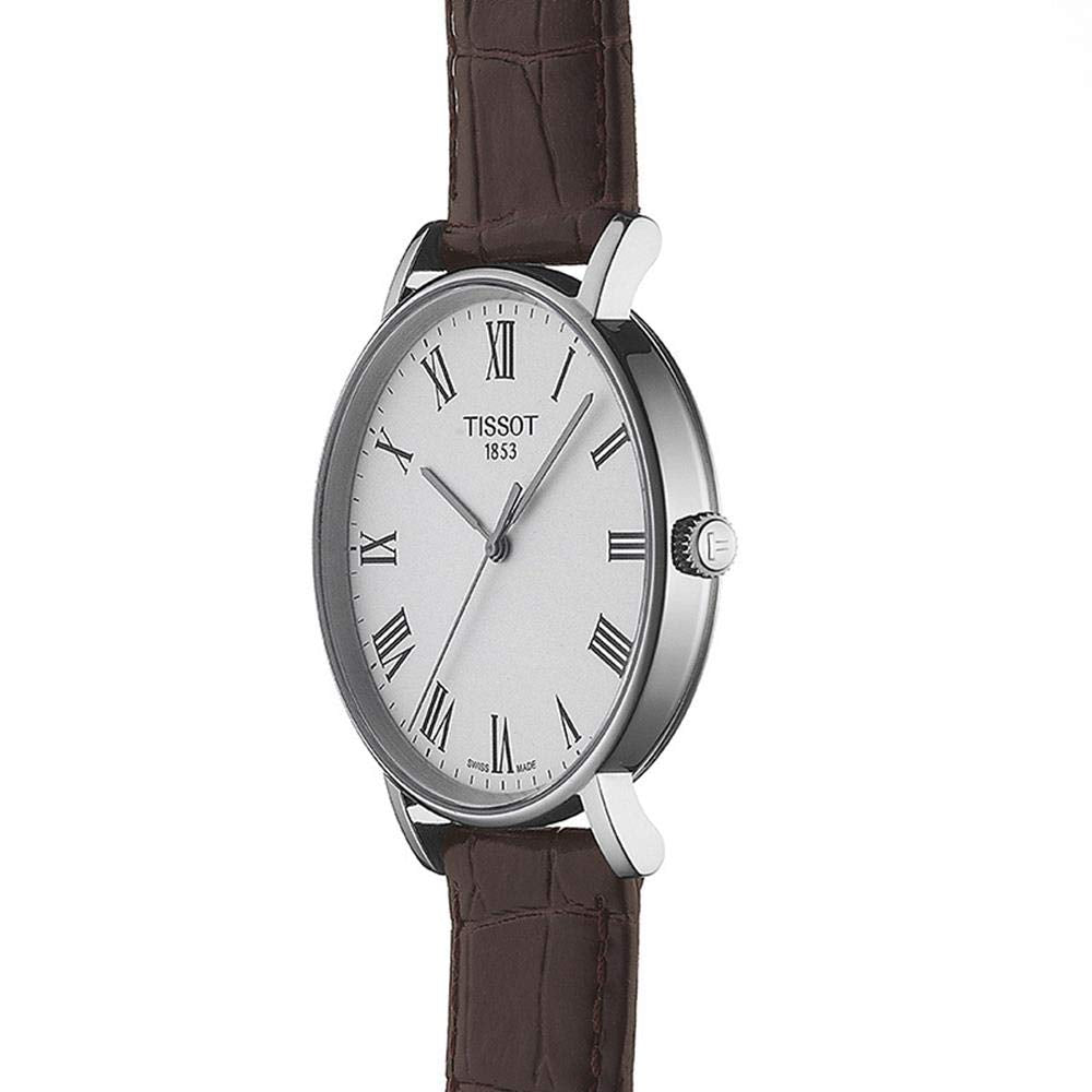 Tissot T Classic Everytime White Dial Brown Leather Strap Watch For Men - T109.410.16.033.00 Buy Now By Tissot