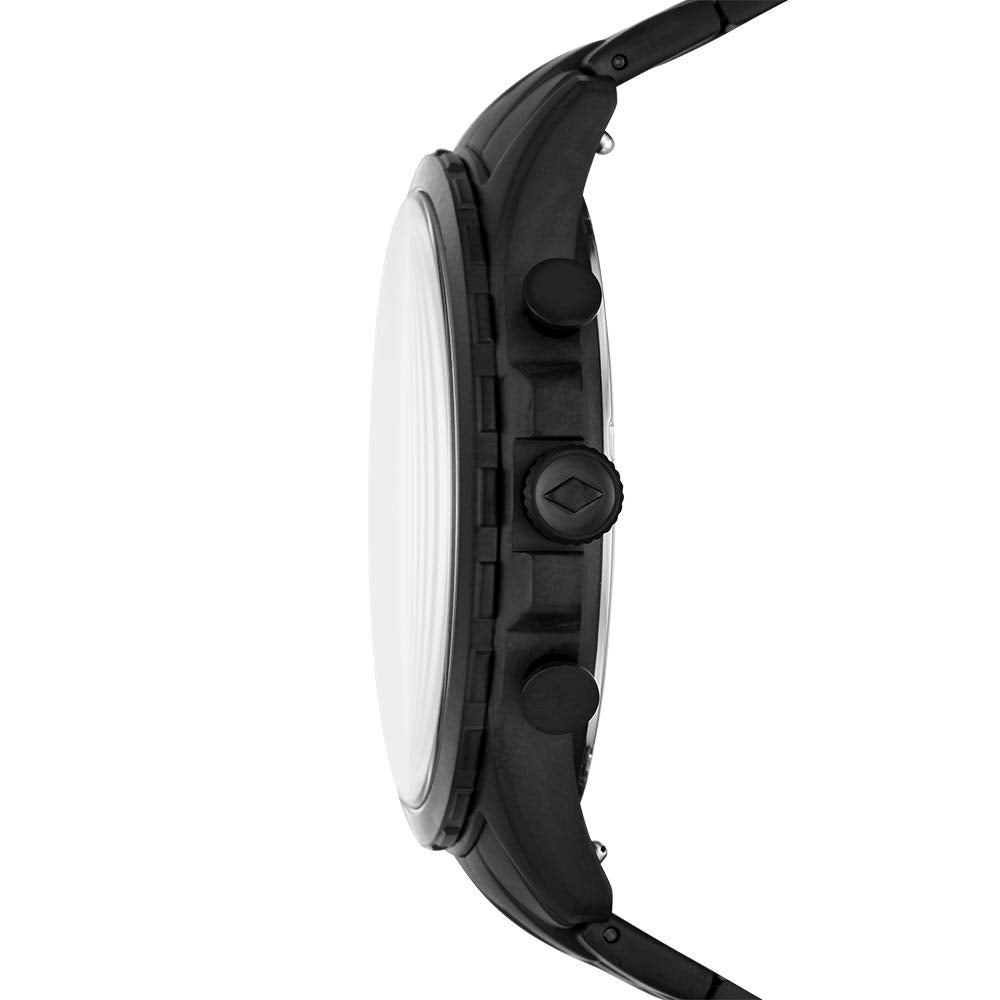 Fossil Forrester Chronograph Black Dial Black Steel Strap Watch for Men - FS5697 Buy Now By Fossil